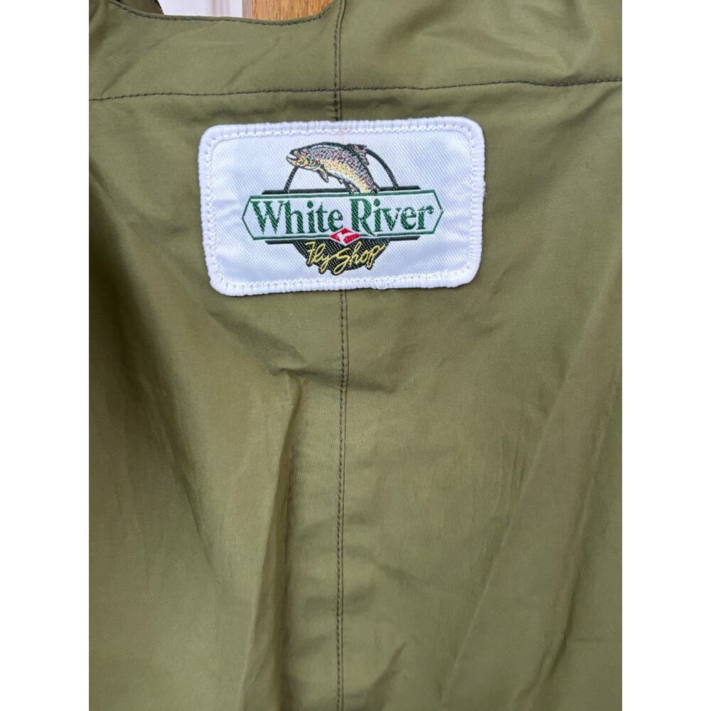 White River Fly Shop Chest Waders Stocking Foot Olive Green Black Fishing Size M - Picture 4 of 16